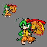 Rating: Safe Score: 0 Tags: 1girl full_body green_hair image kanaria pixel_art short_hair solo transparent_background umbrella User: admin