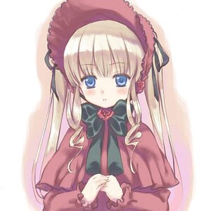 Rating: Safe Score: 0 Tags: 1girl bad_id bad_pixiv_id blonde_hair blue_eyes blush bonnet bow bowtie capelet dress drill_hair flower image long_hair long_sleeves looking_at_viewer moriki_takeshi pink_flower pink_rose red_capelet red_dress ribbon rose rozen_maiden shinku simple_background solo twin_drills upper_body white_background User: admin