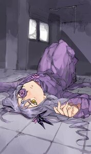 Rating: Safe Score: 0 Tags: 1girl barasuishou commentary_request crystal dress eyepatch image long_hair long_sleeves looking_at_viewer lying molly oekaki on_back purple_hair ribbon rozen_maiden sketch solo yellow_eyes User: admin