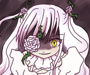 Rating: Safe Score: 0 Tags: 1girl flower hair_ornament image kirakishou leaf long_hair looking_at_viewer monster_girl rose smile solo thorns vines white_flower white_hair white_rose yellow_eyes User: admin