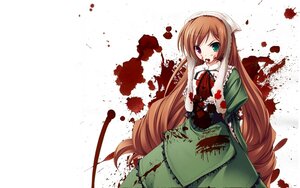 Rating: Safe Score: 0 Tags: 1girl blood blood_on_face blood_splatter bloody_clothes bloody_hands brown_hair dress frills green_dress green_eyes heterochromia image long_hair long_sleeves looking_at_viewer red_eyes solo suiseiseki twintails very_long_hair User: admin