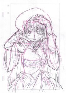 Rating: Safe Score: 0 Tags: 1girl barasuishou beret breasts dress gloves hat image long_hair looking_at_viewer monochrome sketch smile solo User: admin
