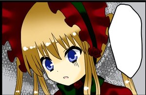 Rating: Safe Score: 0 Tags: 1girl blonde_hair blue_eyes bonnet close-up flower hat image long_hair red_flower red_rose rose shinku solo User: admin