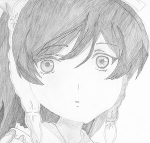 Rating: Safe Score: 0 Tags: 1girl blush braid face greyscale hair_between_eyes image looking_at_viewer monochrome portrait solo suiseiseki traditional_media User: admin