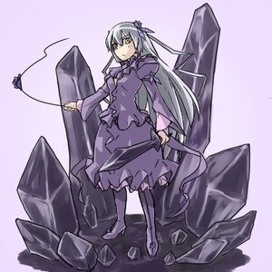 Rating: Safe Score: 0 Tags: 1girl barasuishou boots crystal dress frills full_body image juliet_sleeves long_hair long_sleeves puffy_sleeves purple_background ribbon silver_hair solo standing suigintou very_long_hair wings yellow_eyes User: admin