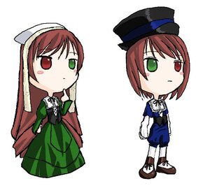 Rating: Safe Score: 0 Tags: blue_dress brown_hair chibi dress full_body green_dress green_eyes hat head_scarf heterochromia image long_sleeves looking_at_viewer multiple_girls pair pantyhose red_eyes siblings simple_background sisters souseiseki standing suiseiseki top_hat twins white_background white_legwear User: admin