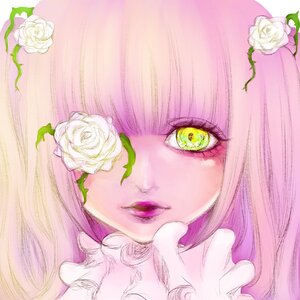 Rating: Safe Score: 0 Tags: 1girl bangs face flower hair_flower hair_ornament image kirakishou leaf long_hair looking_at_viewer pink_eyes pink_flower pink_hair pink_rose portrait rose solo white_flower white_rose yellow_eyes yellow_flower yellow_rose User: admin