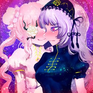 Rating: Safe Score: 0 Tags: 2girls blush double_bun flower image kirakishou long_hair looking_at_another multiple_girls pair rose smile suigintou yuri User: admin