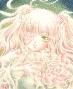 Rating: Safe Score: 0 Tags: 1girl flower hair_ornament image kirakishou long_hair looking_at_viewer pink_flower pink_hair pink_rose rose solo User: admin