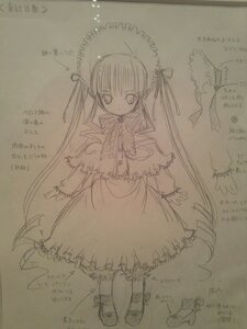 Rating: Safe Score: 0 Tags: 1girl bowtie dress full_body hat image long_hair long_sleeves looking_at_viewer monochrome shinku shoes simple_background sketch solo standing twintails very_long_hair User: admin