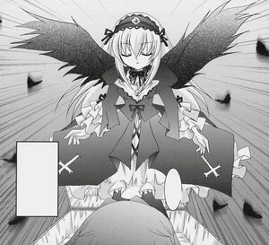 Rating: Safe Score: 0 Tags: 1girl black_wings closed_eyes dress feathers flower frills greyscale hairband image long_hair long_sleeves monochrome ribbon solo suigintou very_long_hair wings User: admin