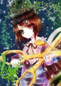 Rating: Safe Score: 0 Tags: 1girl brown_hair dress flower hat heterochromia image long_sleeves red_eyes short_hair solo souseiseki User: admin