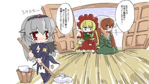 Rating: Safe Score: 0 Tags: 3girls blonde_hair blue_eyes blush bonnet comic dress flower hina_ichigo image long_hair long_sleeves multiple multiple_girls red_eyes rose shinku silver_hair sitting suigintou suiseiseki tagme wings User: admin