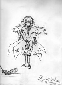 Rating: Safe Score: 0 Tags: 1girl boots dress full_body greyscale hairband image long_hair long_sleeves monochrome ribbon solo standing suigintou traditional_media wings User: admin