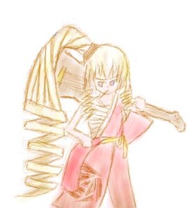 Rating: Safe Score: 0 Tags: 1girl blonde_hair image instrument long_sleeves shinku simple_background solo striped white_background User: admin