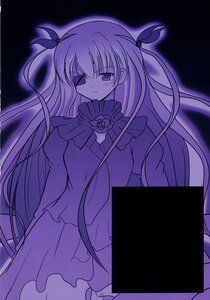 Rating: Safe Score: 0 Tags: 1girl barasuishou dress eyepatch frills hair_ribbon image long_hair long_sleeves monochrome rose solo two_side_up very_long_hair User: admin