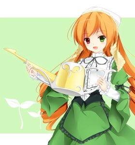 Rating: Safe Score: 0 Tags: 1girl :d bad_id bad_pixiv_id brown_hair corset cover-d dress frills green_background green_dress green_eyes hairband head_scarf heterochromia holding image long_hair long_sleeves open_mouth red_eyes ribbon rozen_maiden simple_background smile solo suiseiseki very_long_hair watering_can User: admin