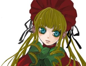 Rating: Safe Score: 0 Tags: 1girl auto_tagged bangs blonde_hair blue_eyes bonnet bow image long_hair long_sleeves looking_at_viewer shinku simple_background solo upper_body white_background User: admin