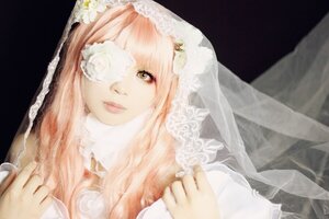 Rating: Safe Score: 0 Tags: 1girl black_background flower kirakishou lips pink_hair solo veil white_flower User: admin