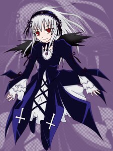Rating: Safe Score: 0 Tags: 1girl auto_tagged black_dress black_ribbon black_wings dress frilled_sleeves frills full_body hairband image juliet_sleeves long_hair long_sleeves looking_at_viewer red_eyes ribbon silver_hair smile solo standing suigintou wings User: admin