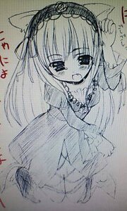 Rating: Safe Score: 0 Tags: 1girl :d animal_ears blush cat_ears dress image lolita_hairband long_hair looking_at_viewer monochrome open_mouth sketch smile solo suigintou traditional_media User: admin