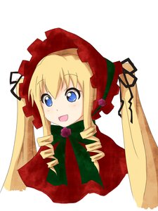 Rating: Safe Score: 0 Tags: 1girl :d blonde_hair blue_eyes blush bonnet bow bowtie commentary_request dress drill_hair flower image lolita_fashion long_hair long_sleeves looking_at_viewer open_mouth pazu_(stolas) rose rozen_maiden shinku simple_background smile solo toshinou_kyouko white_background yuru_yuri User: admin