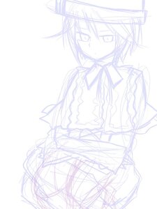 Rating: Safe Score: 0 Tags: 1girl blush frills image long_sleeves monochrome ribbon short_hair sketch solo souseiseki striped vertical_stripes User: admin