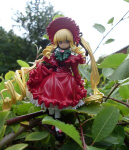 Rating: Safe Score: 0 Tags: 1girl blonde_hair blue_eyes blurry bonnet bow bowtie depth_of_field doll dress drill_hair flower frills long_hair long_sleeves looking_at_viewer outdoors pantyhose plant red_dress shinku solo standing twintails very_long_hair User: admin