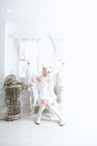 Rating: Safe Score: 0 Tags: 1girl bangs bare_shoulders barefoot birdcage cage closed_mouth dress flower kirakishou long_hair sitting solo white_dress User: admin