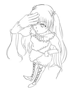 Rating: Safe Score: 0 Tags: 1girl boots cross-laced_footwear dress flower frills full_body greyscale hair_ornament image kirakishou knee_boots long_hair long_sleeves looking_at_viewer monochrome solo standing striped two_side_up vertical_stripes very_long_hair User: admin