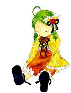 Rating: Safe Score: 0 Tags: 1girl ahoge bloomers closed_eyes dress drill_hair flower full_body green_hair image kanaria long_hair long_sleeves red_dress rose shinku simple_background sitting sleeping solo striped twin_drills User: admin