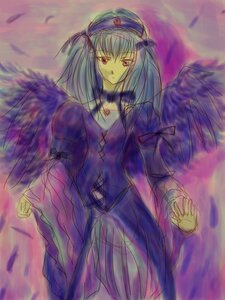 Rating: Safe Score: 0 Tags: 1girl angel_wings bangs black_wings dress feathered_wings feathers frills image long_sleeves looking_at_viewer ribbon solo suigintou wings User: admin