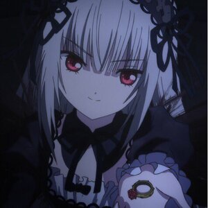 Rating: Safe Score: 0 Tags: 1girl bangs black_dress closed_mouth dress flower frills hairband image long_hair looking_at_viewer red_eyes ribbon rose simple_background smile solo suigintou User: admin