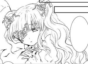 Rating: Safe Score: 0 Tags: 1girl blush flower greyscale hair_ornament image kirakishou long_hair monochrome rose solo tears wavy_hair User: admin