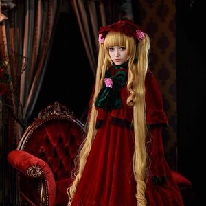 Rating: Safe Score: 0 Tags: 1girl blonde_hair curtains dress flower lips long_hair long_sleeves looking_at_viewer red_dress rose shinku sitting solo twintails very_long_hair User: admin