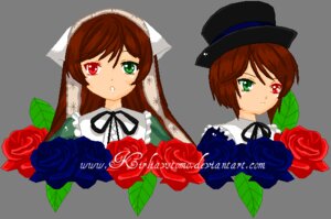 Rating: Safe Score: 0 Tags: 2girls black_ribbon brown_hair dress flower green_eyes hat heterochromia image long_hair long_sleeves looking_at_viewer multiple_girls pair purple_background red_eyes red_flower red_rose rose short_hair siblings simple_background sisters souseiseki suiseiseki top_hat twins watering_can User: admin