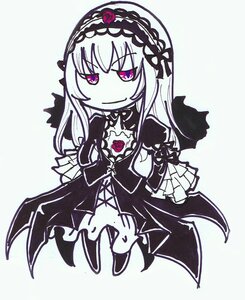 Rating: Safe Score: 0 Tags: 1girl black_wings closed_mouth dress flower frills hairband image long_hair long_sleeves looking_at_viewer rose simple_background smile solo striped suigintou vertical_stripes wings User: admin