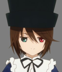 Rating: Safe Score: 0 Tags: 1girl black_headwear black_ribbon brown_hair camera closed_mouth frills hair_between_eyes hat heterochromia image looking_at_viewer neck_ribbon portrait red_eyes ribbon short_hair smile solo souseiseki transparent_background User: admin