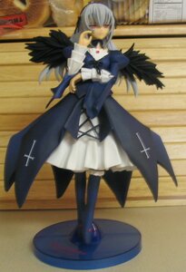 Rating: Safe Score: 0 Tags: 1girl black_wings boots cross doll dress figure frills full_body long_hair long_sleeves photo ribbon silver_hair solo standing suigintou wings User: admin