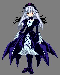 Rating: Safe Score: 0 Tags: 1girl dress full_body green_background image long_hair red_eyes solo standing suigintou weapon wings User: admin