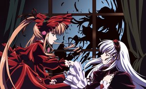 Rating: Safe Score: 0 Tags: 2girls blonde_hair blue_eyes bonnet commentary_request detached_collar dress flower frills hairband image kyouka0001 long_hair long_sleeves looking_at_another multiple_girls pair profile red_dress red_eyes rozen_maiden shinku silver_hair suigintou twintails very_long_hair User: admin