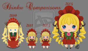 Rating: Safe Score: 0 Tags: 1girl blonde_hair blue_eyes blush bonnet bow chibi dress drill_hair flower hat image long_hair long_sleeves looking_at_viewer open_mouth pink_bow red_dress rose shinku solo twintails User: admin