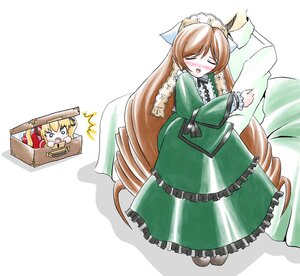 Rating: Safe Score: 0 Tags: 2girls ^^^ blonde_hair blush brown_hair closed_eyes dress drill_hair faceless faceless_male facing_viewer frills green_dress image imai_kazunari in_box in_container long_hair long_sleeves multiple_girls open_mouth pair rozen_maiden shinku sitting sitting_on_lap sitting_on_person suiseiseki suitcase twin_drills twintails very_long_hair User: admin