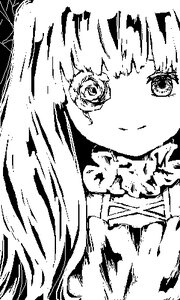 Rating: Safe Score: 0 Tags: 1girl eyebrows_visible_through_hair greyscale hair_between_eyes image kirakishou long_hair looking_at_viewer monochrome solo User: admin