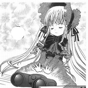 Rating: Safe Score: 0 Tags: 1girl bonnet closed_eyes dress greyscale image joints long_hair long_sleeves monochrome shinku solo very_long_hair User: admin