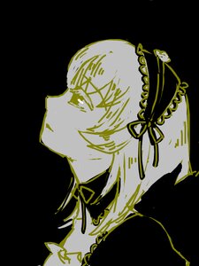 Rating: Safe Score: 0 Tags: 1girl auto_tagged black_background choker closed_mouth hairband image monochrome profile ribbon simple_background solo suigintou User: admin
