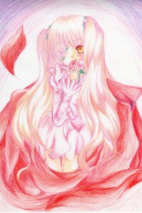 Rating: Safe Score: 0 Tags: 1girl dress flower frills image kirakishou long_hair long_sleeves pink_hair solo traditional_media very_long_hair yellow_eyes User: admin