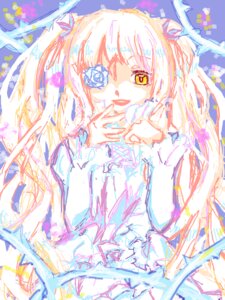 Rating: Safe Score: 0 Tags: 1girl bangs blonde_hair blue_flower blue_rose dress eyepatch flower image kirakishou long_hair looking_at_viewer ribbon rose smile solo two_side_up ultimate_madoka yellow_eyes User: admin