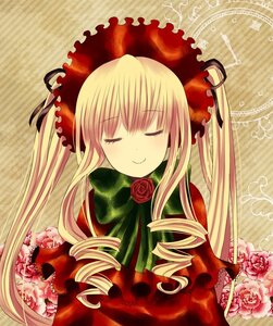 Rating: Safe Score: 0 Tags: 1girl blonde_hair bow closed_eyes dress drill_hair flower image long_hair pink_rose red_flower red_rose rose shinku smile solo twintails User: admin