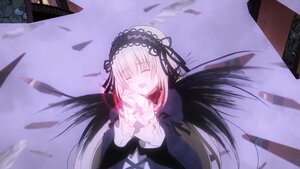 Rating: Safe Score: 0 Tags: 1girl :d black_dress black_ribbon black_wings blush building closed_eyes dress frilled_sleeves frills hairband image long_hair long_sleeves open_mouth outdoors ribbon rose silver_hair sky smile solo suigintou very_long_hair wings User: admin